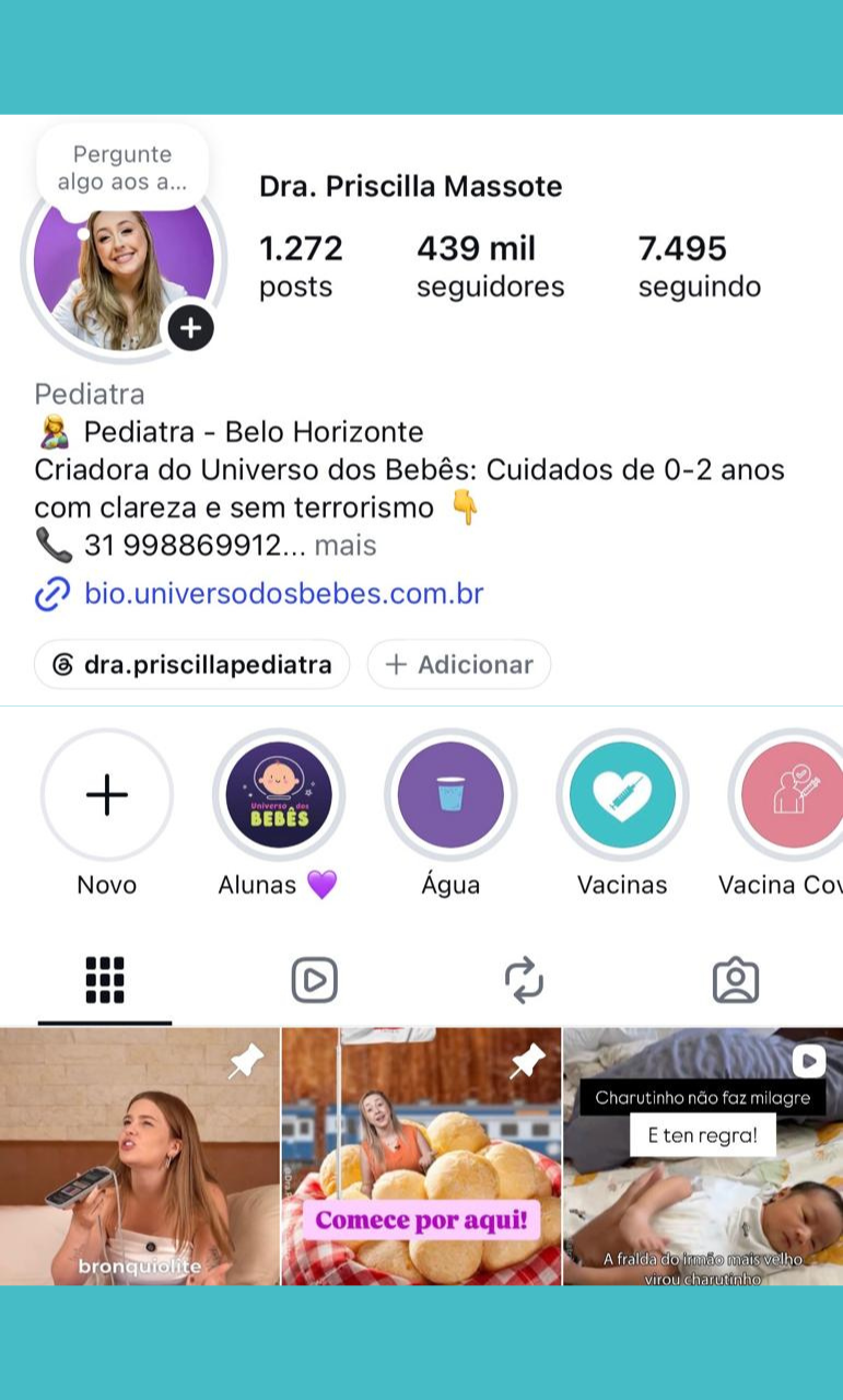 Perfil no Instagram